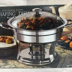4 Qt. Stainless Steel Chafing Dish with Glass Lid